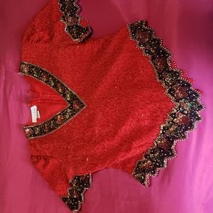 Laurence  Kazar Holiday Blouse L